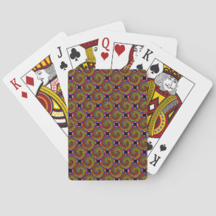 Red Yellow Blue Spiral by Kenneth Yoncich Playing Cards