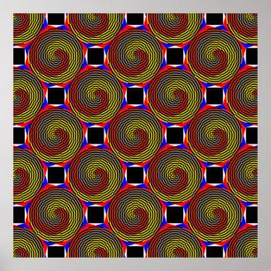 Red Yellow Blue Spiral by Kenneth Yoncich Poster