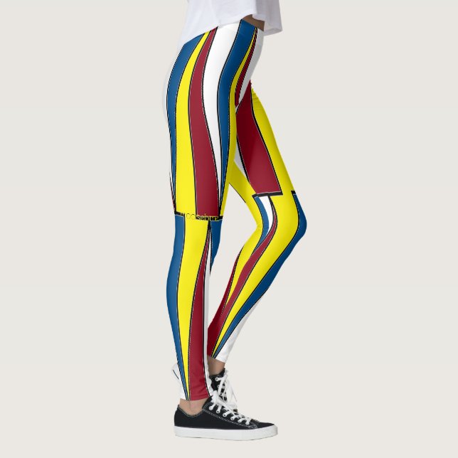 Red Yellow Blue Triangles Leggings (Right)
