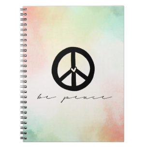 Red Yellow Blush Tie Dye Peace Notebook