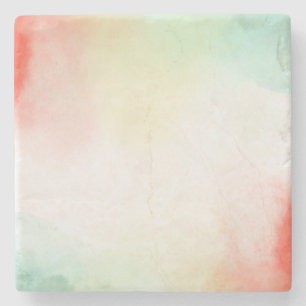 Red Yellow Blush Tie Dye Stone Coaster