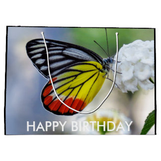 Red yellow butterfly Painted Jezebel Large Gift Bag