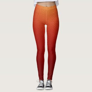 Red yellow carbon fibre patterned leggings
