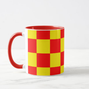 Red Yellow Check Chequered Pattern Design Mug