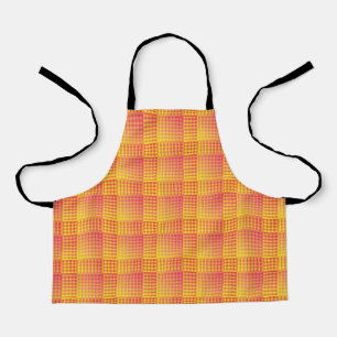Red Yellow Checker Abstract Pattern Apron
