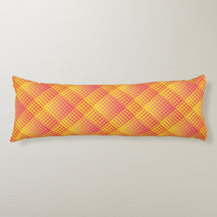 Red Yellow Checker Abstract Pattern Body Cushion