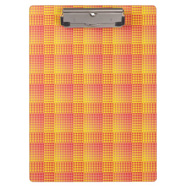 Red Yellow Checker Abstract Pattern Clipboard (Front)