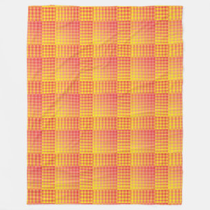 Red Yellow Checker Abstract Pattern Fleece Blanket