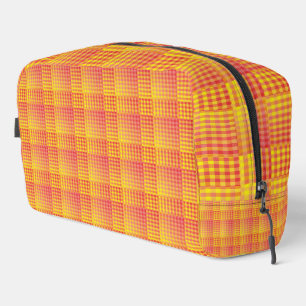 Red Yellow Checker Abstract Pattern Toiletry Bag