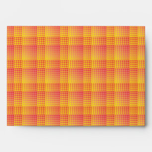 Red Yellow Chequered Abstract Pattern Envelope