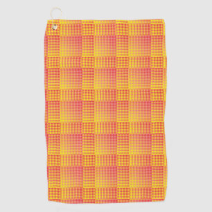 Red Yellow Chequered Abstract Pattern Golf Towel