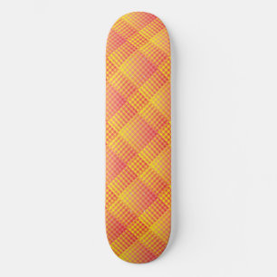 Red Yellow Chequered Abstract Pattern Skateboard