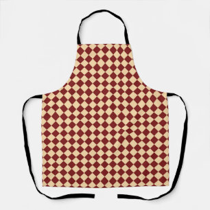 Red Yellow Chequered Diamond Pattern  Apron
