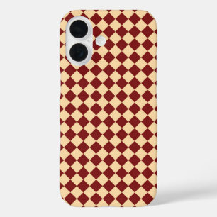 Red Yellow Chequered Diamond Pattern  iPhone 16 Case