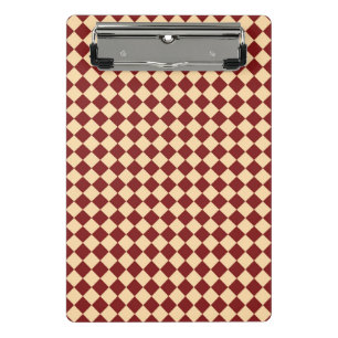 Red Yellow Chequered Diamond Pattern Mini Clipboard