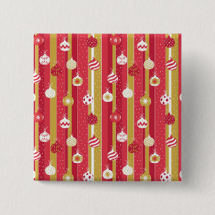 Red Yellow Christmas Tree Ornaments 15 Cm Square Badge