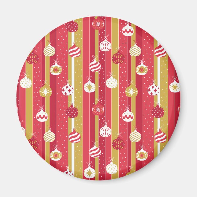 Red Yellow Christmas Tree Ornaments Magnet (Front)