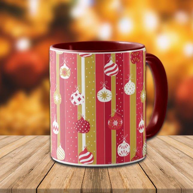 Red Yellow Christmas Tree Ornaments Mug (Creator Uploaded)