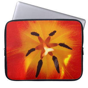 Red & Yellow Closeup Tulip Flower Laptop Sleeve