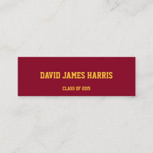 Red yellow collegiate graduation insert name card