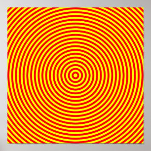 Red & Yellow Concentric Circles Poster