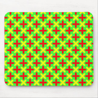 Red Yellow Crosses Mouse Pad