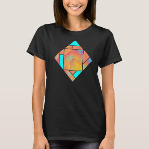 Red Yellow Cyan Smoke Modern Geometry Pattern   T-Shirt
