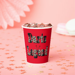 Red Yellow Darts Legend, Paper Birthday Cups