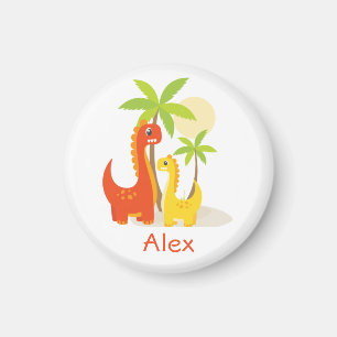 Red Yellow Dinosaur Personalised Gift Magnet