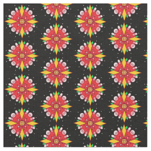 Red Yellow Floral Fabric