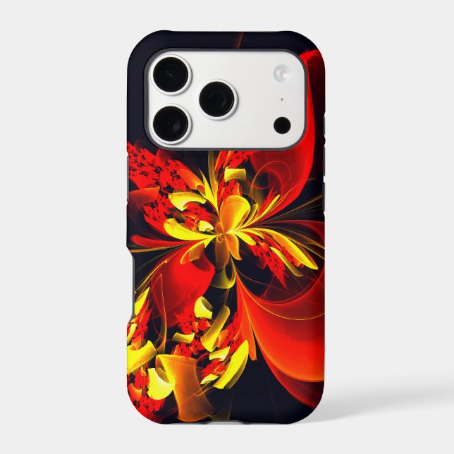 Red Yellow Floral Modern Abstract Art Pattern #10 (Back)