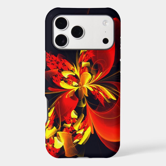 Red Yellow Floral Modern Abstract Art Pattern #10 (Back)