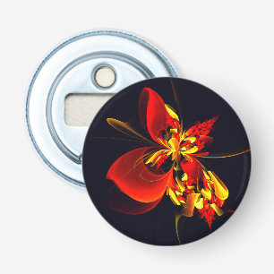 Red Yellow Floral Modern Abstract Art Pattern #10 Bottle Opener