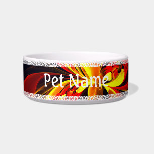 Red Yellow Floral Modern Abstract Art Pattern #10 Bowl