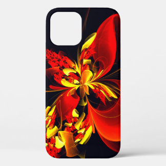Red Yellow Floral Modern Abstract Art Pattern #10 iPhone 12 Case