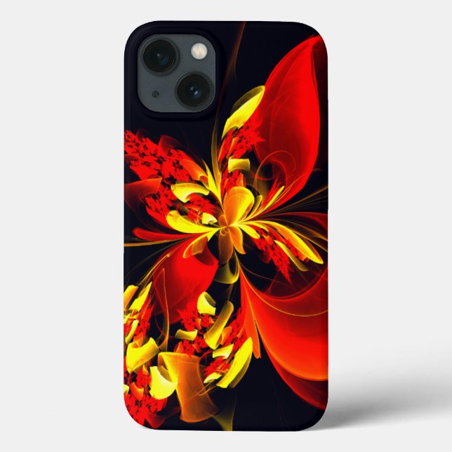 Red Yellow Floral Modern Abstract Art Pattern #10 Case-Mate iPhone Case (Back)