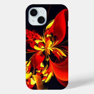 Red Yellow Floral Modern Abstract Art Pattern #10 iPhone 15 Case