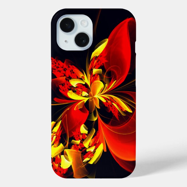 Red Yellow Floral Modern Abstract Art Pattern #10 Case-Mate iPhone Case (Back)