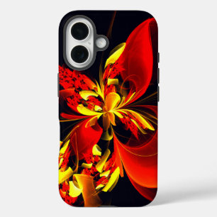 Red Yellow Floral Modern Abstract Art Pattern #10 iPhone 16 Case