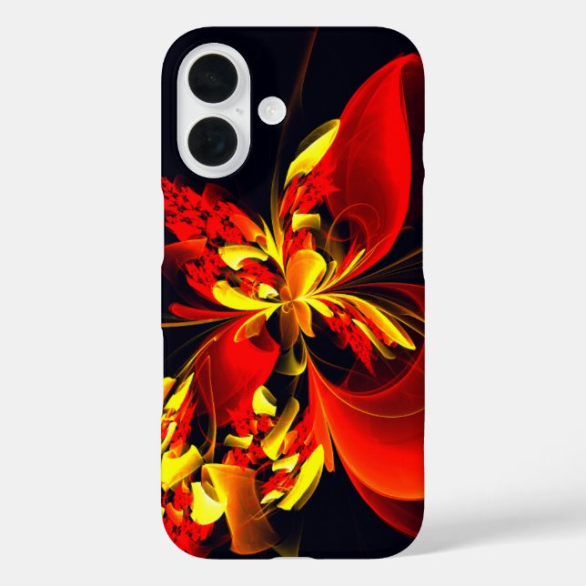 Red Yellow Floral Modern Abstract Art Pattern #10 Case-Mate iPhone Case (Back)