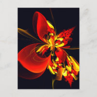 Red Yellow Floral Modern Abstract Art Pattern #10