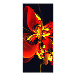 Red Yellow Floral Modern Abstract Art Pattern #10 Rack Card
