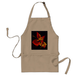 Red Yellow Floral Modern Abstract Art Pattern #10 Standard Apron