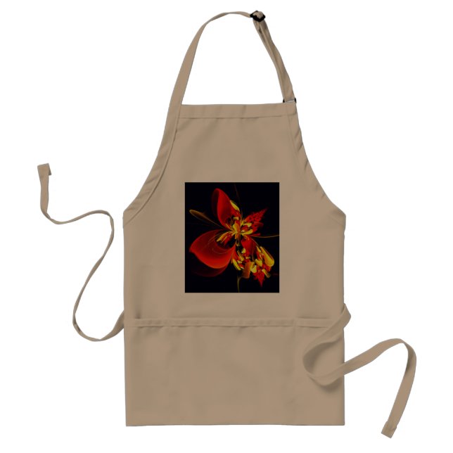 Red Yellow Floral Modern Abstract Art Pattern #10 Standard Apron (Front)
