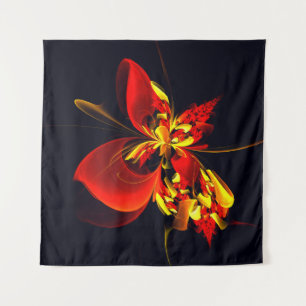 Red Yellow Floral Modern Abstract Art Pattern #10 Tapestry