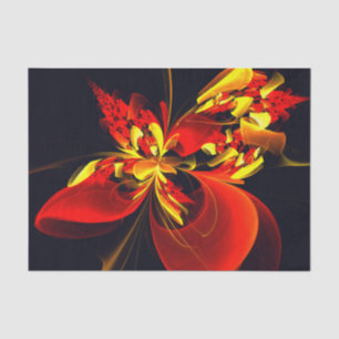 Red Yellow Floral Modern Abstract Art Pattern #10 Tissue Paper