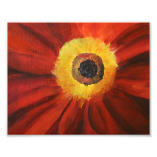 Red Yellow Flower Art Kodak Photo Paper Print