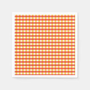 Red Yellow Gingham Check Design Napkin