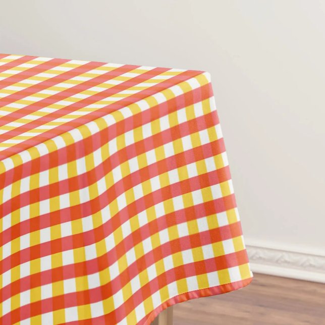 Red Yellow Gingham Check Design  Tablecloth (Creator Uploaded)