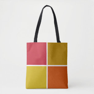 Red, Yellow, Gold and Orange Squares Tote Bag